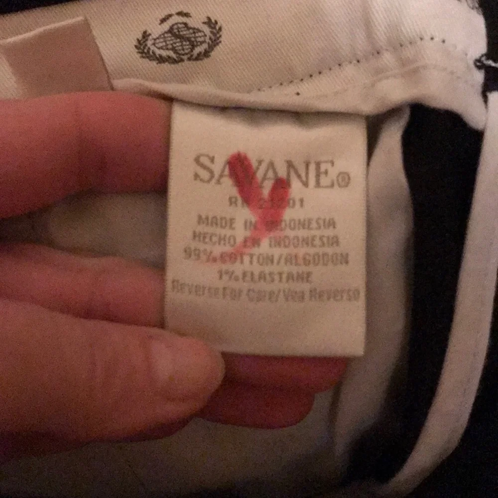 Savane MOTION TSI black cuffed cotton twill stretch chino pants 36 x 32 men